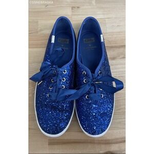 Keds Royal Blue Kate Spade x Glitter Lace-up Sneakers Sneakers Preppy - Size 9.5